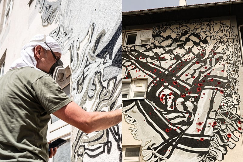 Mural podr&scaron;ke Palestini na rupama od gelera u Bihaću: &ldquo;Ko te bolje razumije od onog ko je bio u istom paklu&rdquo;