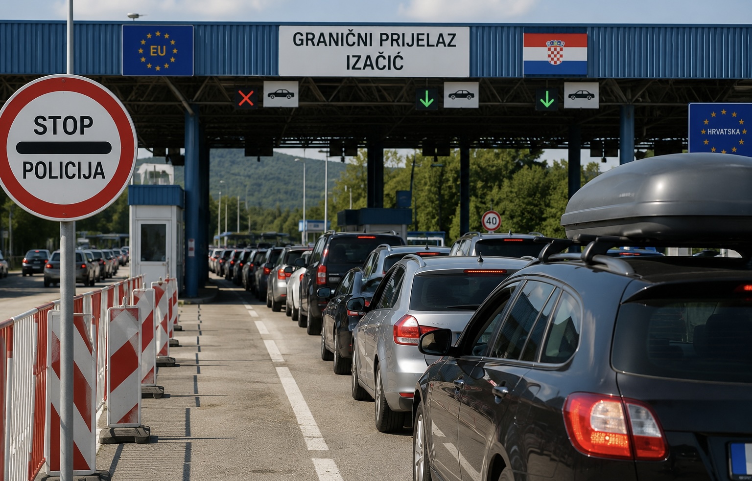 Duža čekanja na graničnom prelazu Izačić zbog kvara sistema, vozači se suočavaju s sat vremena zastoja