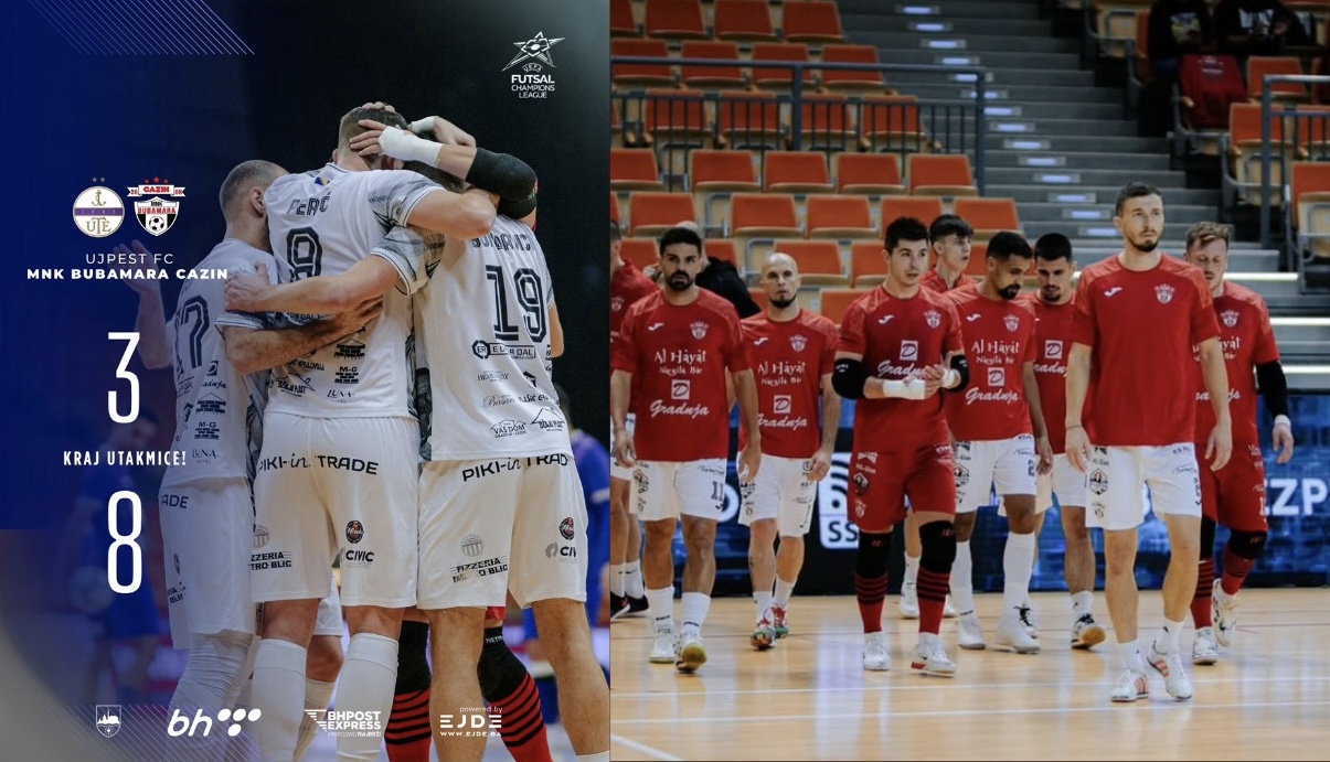 MNK Bubamara Cazin sa šest bodova završila glavnu rundu Lige prvaka nakon pobjede 8:3 nad Újpestom