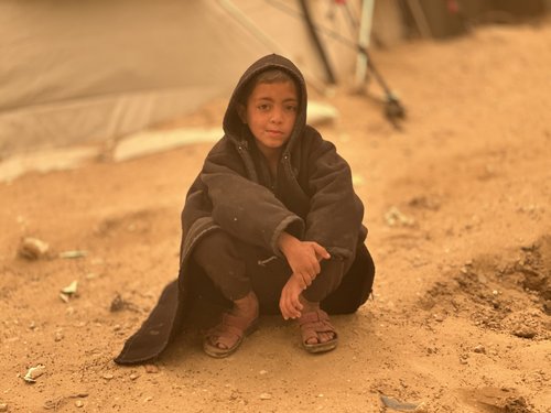 KHAN YUNIS, GAZA - 14. MART: Pogled na pje&scaron;čanu oluju u Khan Yunisu, Gaza, 14. marta 2026. Pje&scaron;čana oluja je uticala na živote civila, posebno raseljenih porodica koje žive u &scaron;atorima ( Doaa Albaz - Anadolu Agency )
