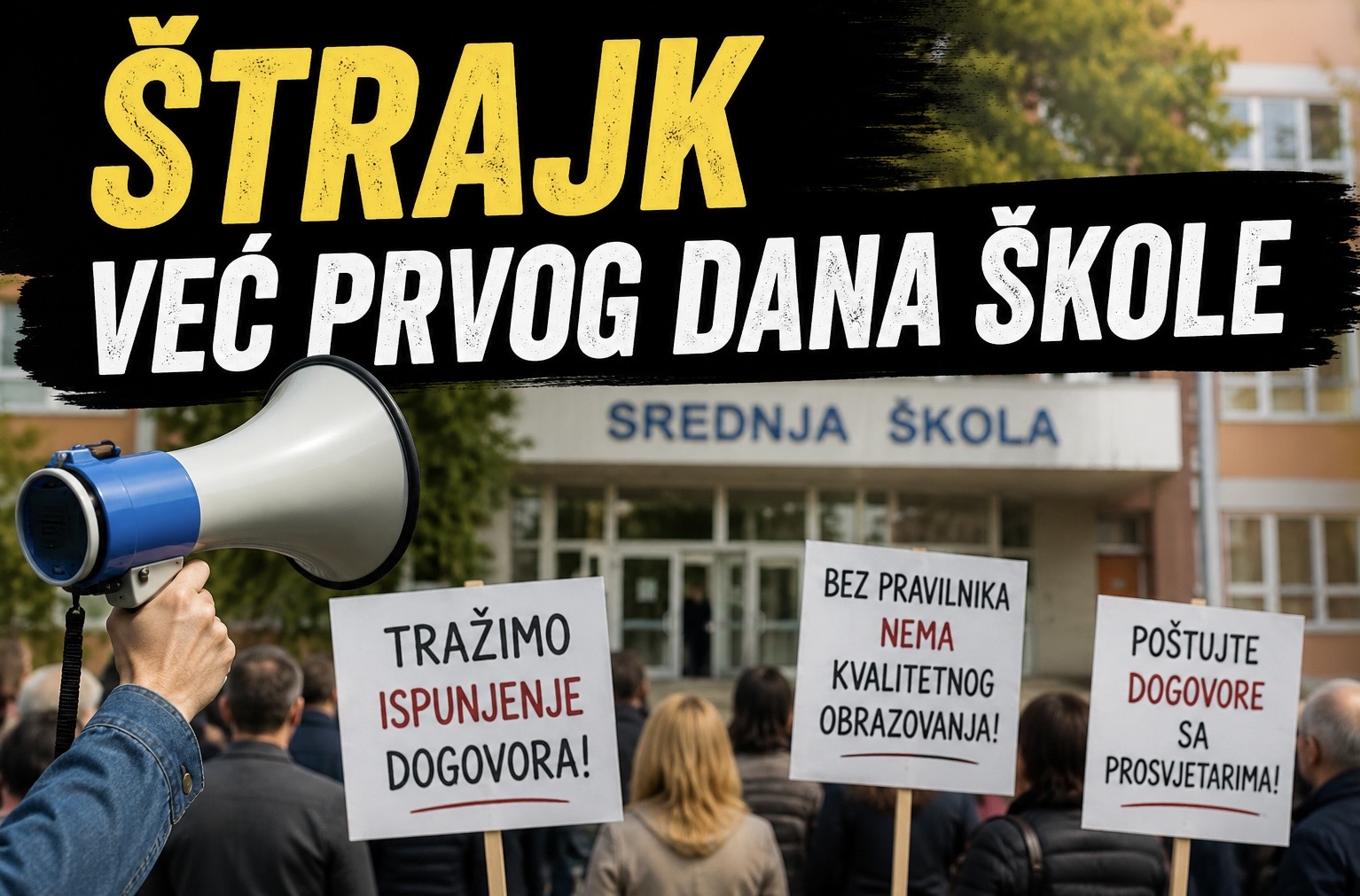 Prosvjetni radnici u Unsko-sanskom kantonu najavili jednosatni &scaron;trajk upozorenja 1. septembra zbog neispunjenih obaveza vlasti