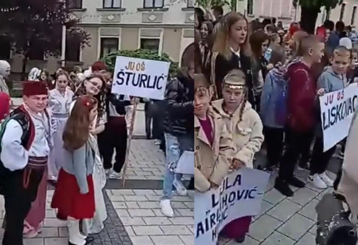 Cazin u znaku smotre učenika: Saobraćaj u centru blokiran Cazin u znaku smotre učenika: Saobraćaj u centru blokiran