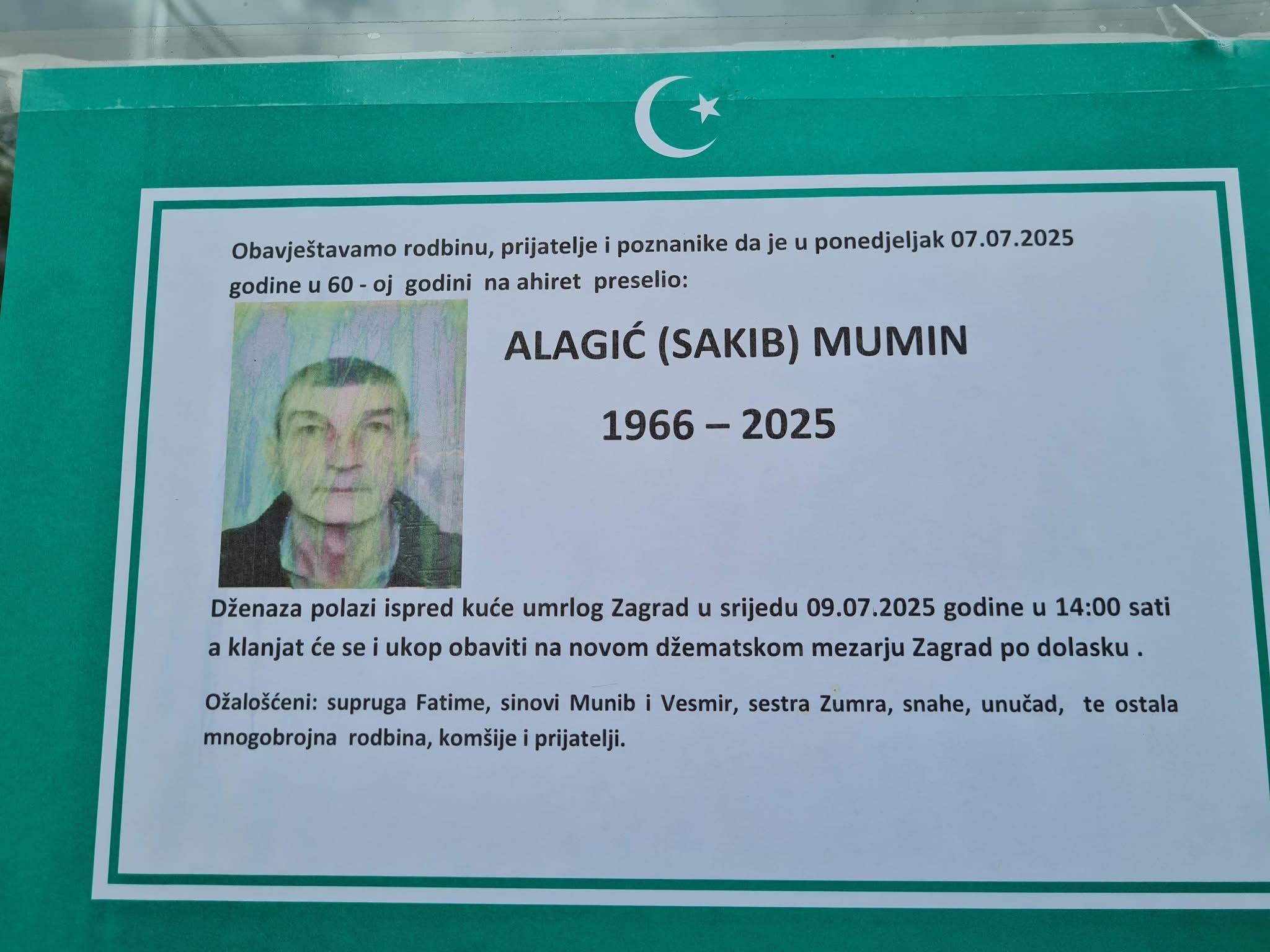 Na ahiret preselio ALAGIĆ (SAKIB) MUMIN | Cazin.NET Na ahiret preselio ALAGIĆ (SAKIB) MUMIN | Cazin.NET