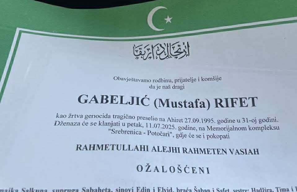 Na ahiret preselio GABELJIĆ (Mustafa) RIFET | Cazin.NET Na ahiret preselio GABELJIĆ (Mustafa) RIFET | Cazin.NET