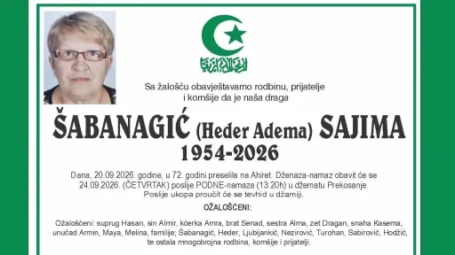 S tugom obavje&scaron;tavamo: Na Ahiret preselila &Scaron;abanagić (Heder Adema) Saima