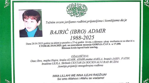 Na ahiret preselio Bajrić (Ibro) Admir Na ahiret preselio Bajrić (Ibro) Admir
