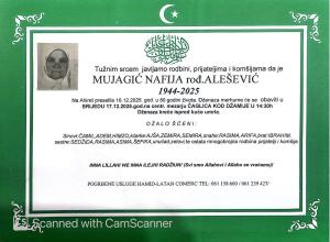 Na Ahiret preselila Mujagić Nafija, rođ. Ale&scaron;ević | Cazin.NET