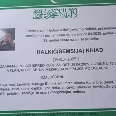 Na ahiret preselio HALKIĆ (ŠEMSIIJA) NIHAD