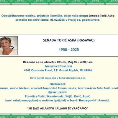 Na ahiret preselila Senada Torić Aska (Rasavac)