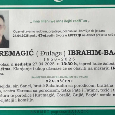 Na ahiret preselio Huremagić (Đulage) Ibrahim – Baja Na ahiret preselio Huremagić (Đulage) Ibrahim – Baja