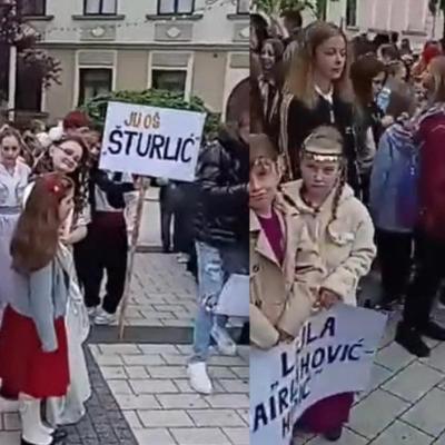 Cazin u znaku smotre učenika: Saobraćaj u centru blokiran