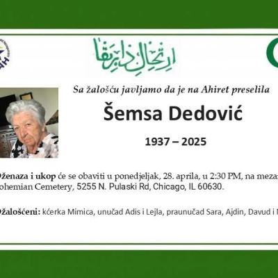 Na ahiret preselila Šemsa Dedović Na ahiret preselila Šemsa Dedović
