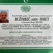 Na Ahiret preselio Bužimkić (Arif) Ismet | Cazin.NET