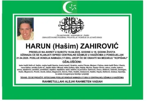 Na ahiret preselio Harun (Ha&scaron;im) Zahirović