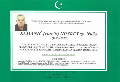 Semanić (Habib) Nusret zv, Nučo