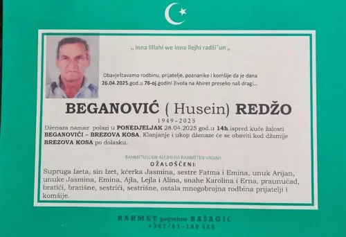 Na ahiret preselio Beganović (Husein) Redžo